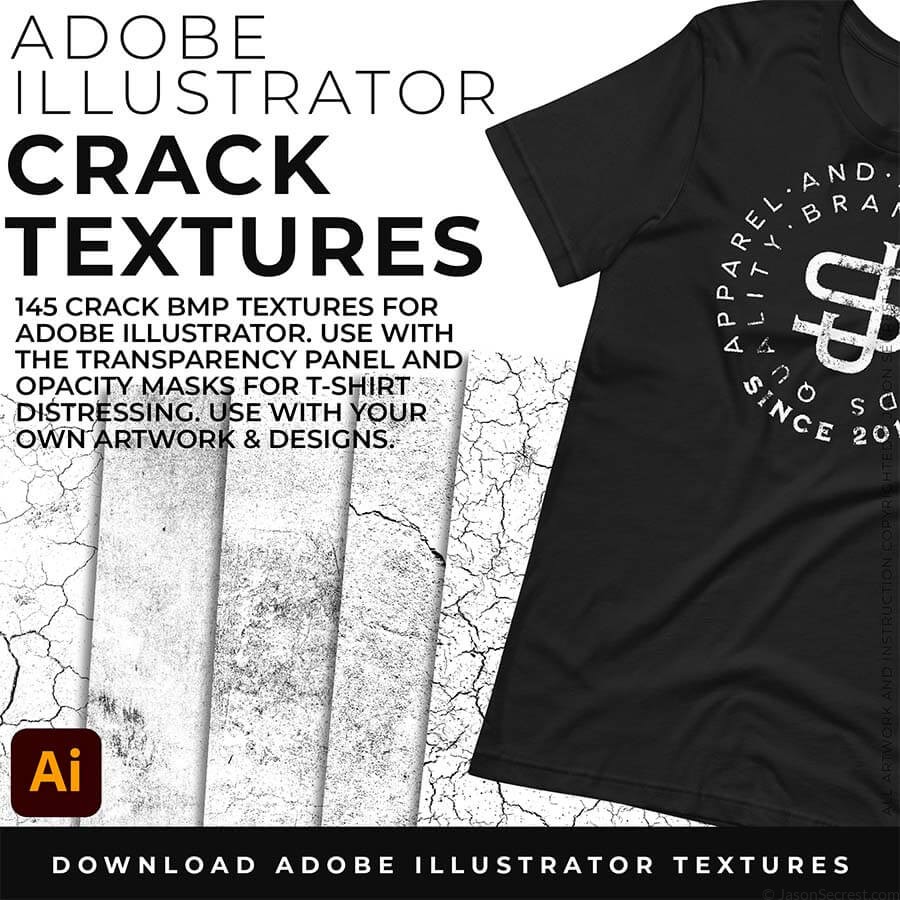 Crack T-shirt Textures for Adobe Illustrator