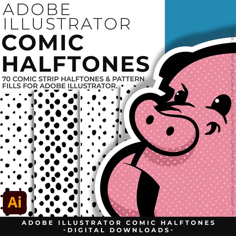 Comic Halftone Pattern Fills for Adobe Illustrator