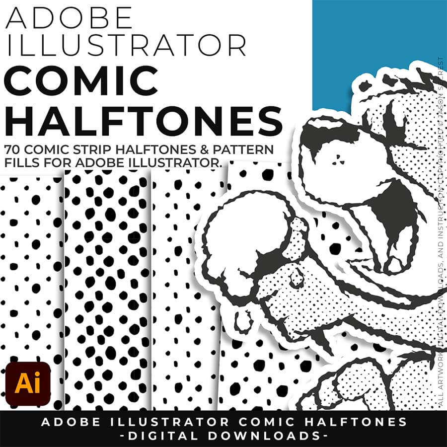 Comic Halftone Pattern Fills for Adobe Illustrator