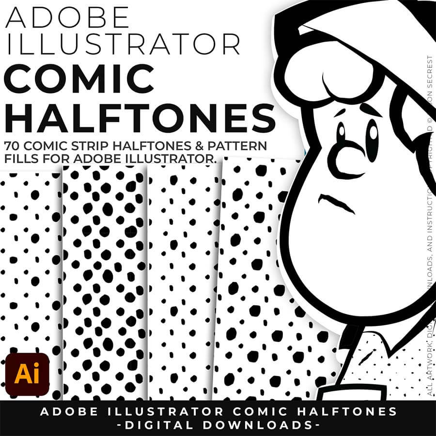Comic Halftone Pattern Fills for Adobe Illustrator