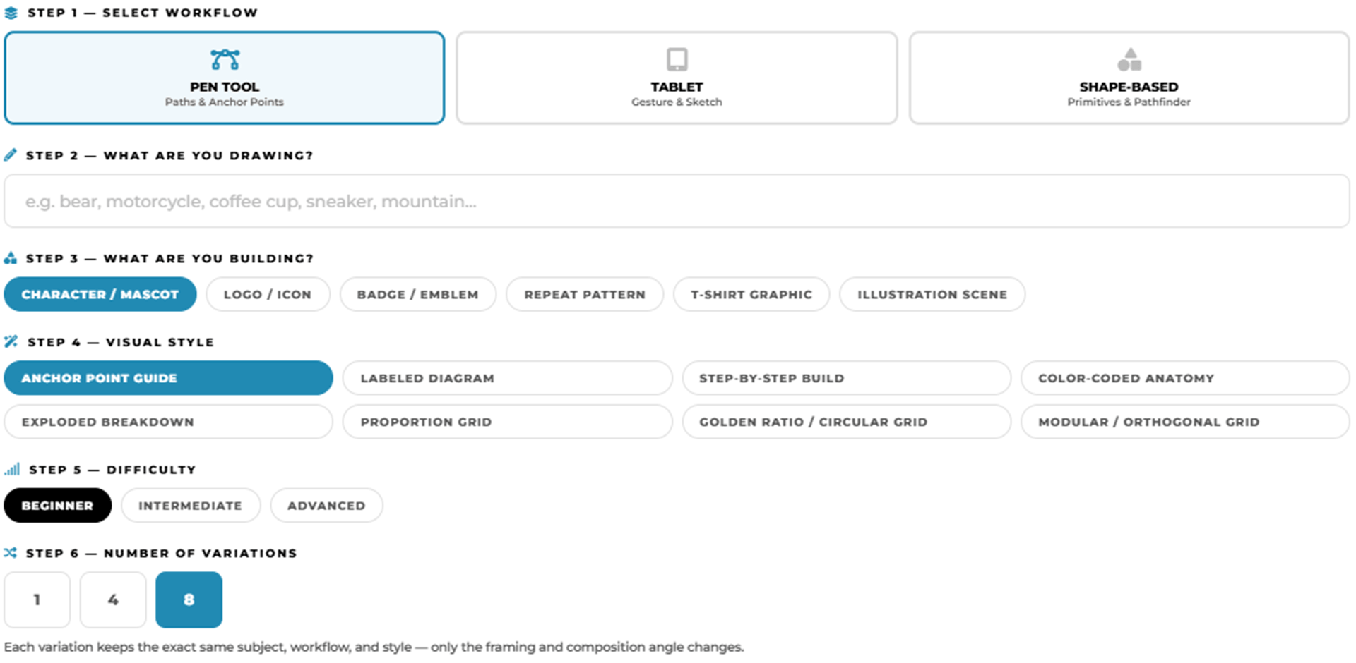 anchor point guide - prompt builder tool